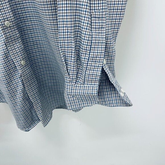 Vintage Ralph Lauren Plaid White/blue Button Down Long Sleeve Shirt 16 1/2 L - Picture 8 of 11